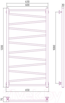 Полотенцесушитель водяной Сунержа Сирокко 120x60 / 00-0253-1260 Полотенцесушитель водяной Сунержа Сирокко 120x60 / 00-0253-1260