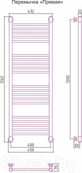 Полотенцесушитель водяной Сунержа Богема+ 120x40 / 00-0220-1240 Полотенцесушитель водяной Сунержа Богема+ 120x40 / 00-0220-1240
