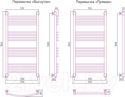 Полотенцесушитель водяной Сунержа Богема+ 100x50 / 032-0221-1050 Полотенцесушитель водяной Сунержа Богема+ 100x50 / 032-0221-1050