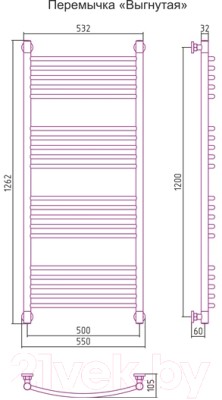Полотенцесушитель водяной Сунержа Богема+ 120x50 / 03-0221-1250 Полотенцесушитель водяной Сунержа Богема+ 120x50 / 03-0221-1250