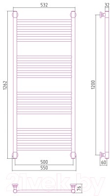 Полотенцесушитель водяной Сунержа Богема+ прямая 120x50 / 032-0220-1250 Полотенцесушитель водяной Сунержа Богема+ прямая 120x50 / 032-0220-1250