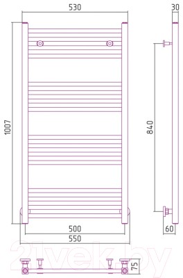 Полотенцесушитель водяной Сунержа Модус 100x50 / 051-0250-1050 Полотенцесушитель водяной Сунержа Модус 100x50 / 051-0250-1050