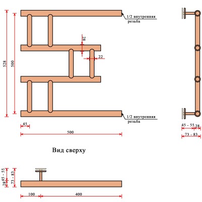 Полотенцесушитель водяной Fincopper Ral9005 FCM 50x50 (черный) Полотенцесушитель водяной Fincopper Ral9005 FCM 50x50 (черный)