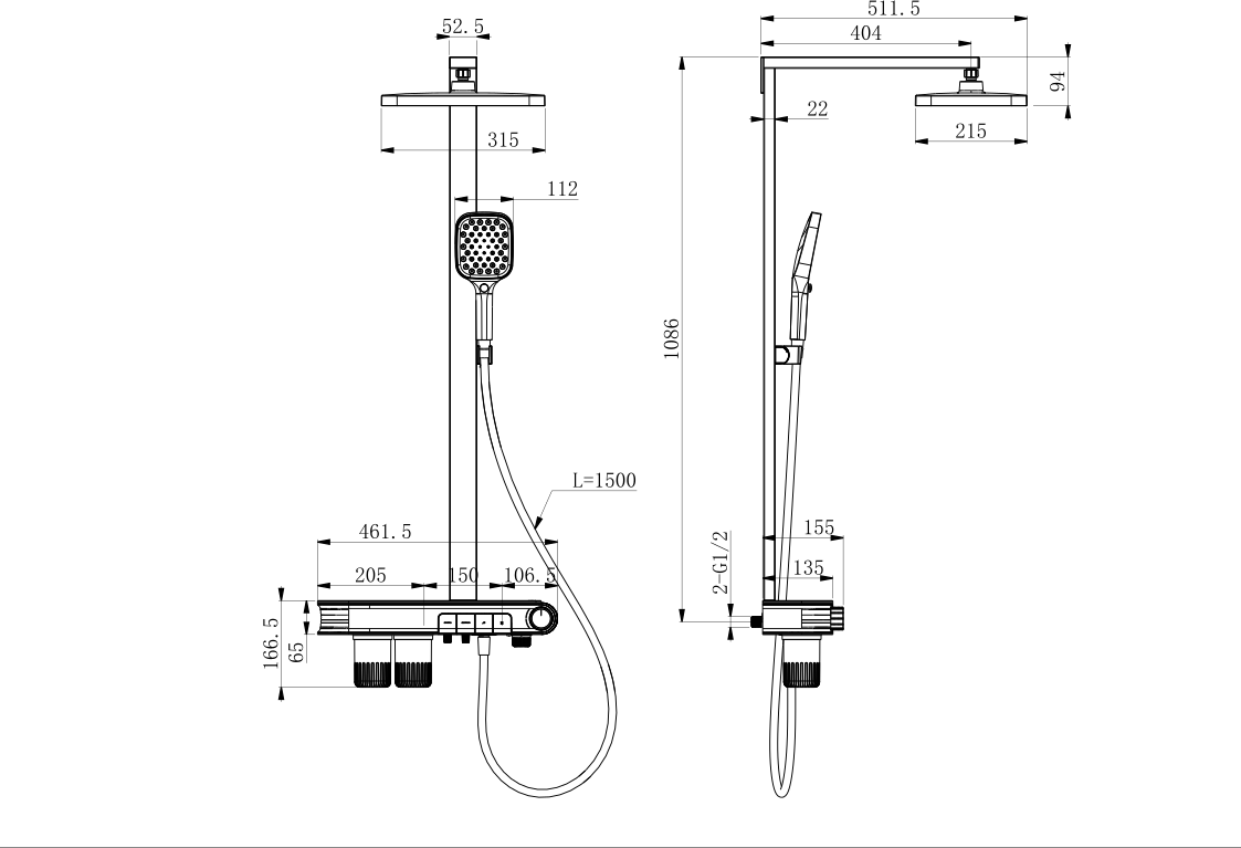 Душевая стойка Roxen Bubble 500610-GM Душевая стойка Roxen Bubble 500610-GM