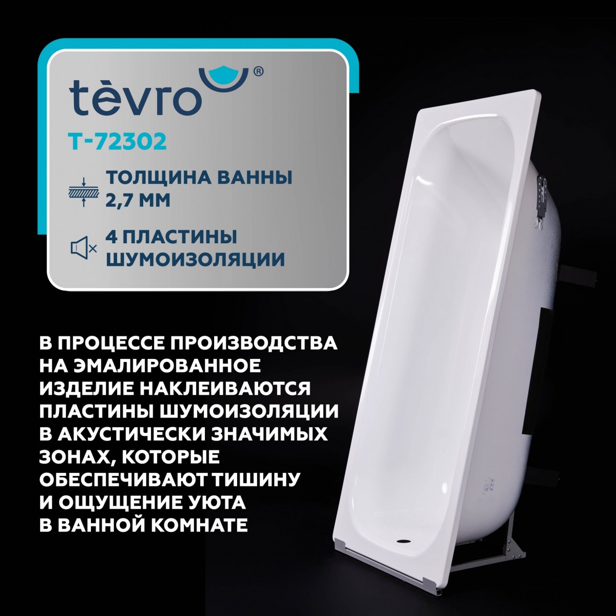 Ванна стальная VIZ Tevro Тонда 170x75 с опорой Ванна стальная VIZ Tevro Тонда 170x75 с опорой