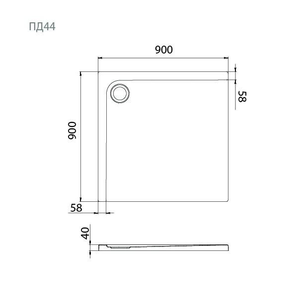 Душевой поддон Triton ПД44 90x90x4 Душевой поддон Triton ПД44 90x90x4