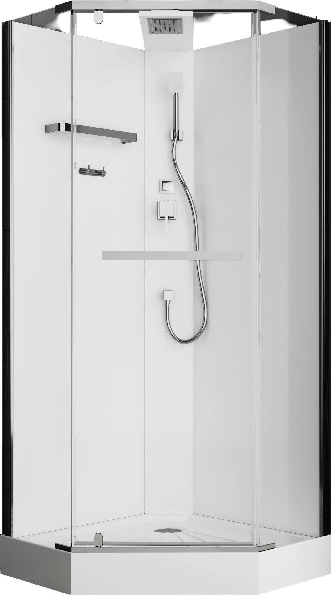 Душевая кабина Oda H901 90x90 без крыши, стекла прозрачные, профиль хром Душевая кабина Oda H901 90x90 без крыши, стекла прозрачные, профиль хром
