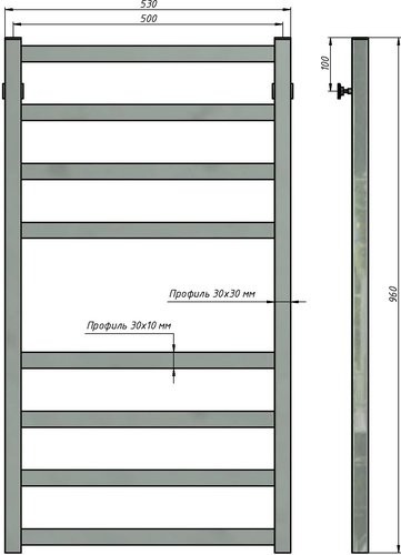 Полотенцесушитель водяной Stinox Prestige 50x100 / pr100 Полотенцесушитель водяной Stinox Prestige 50x100 / pr100