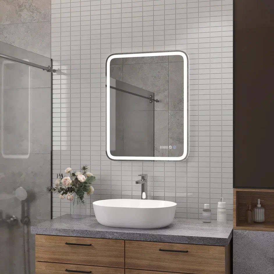 Зеркало Континент Russo LED 60x70 с подогревом и часами Зеркало Континент Russo LED 60x70 с подогревом и часами