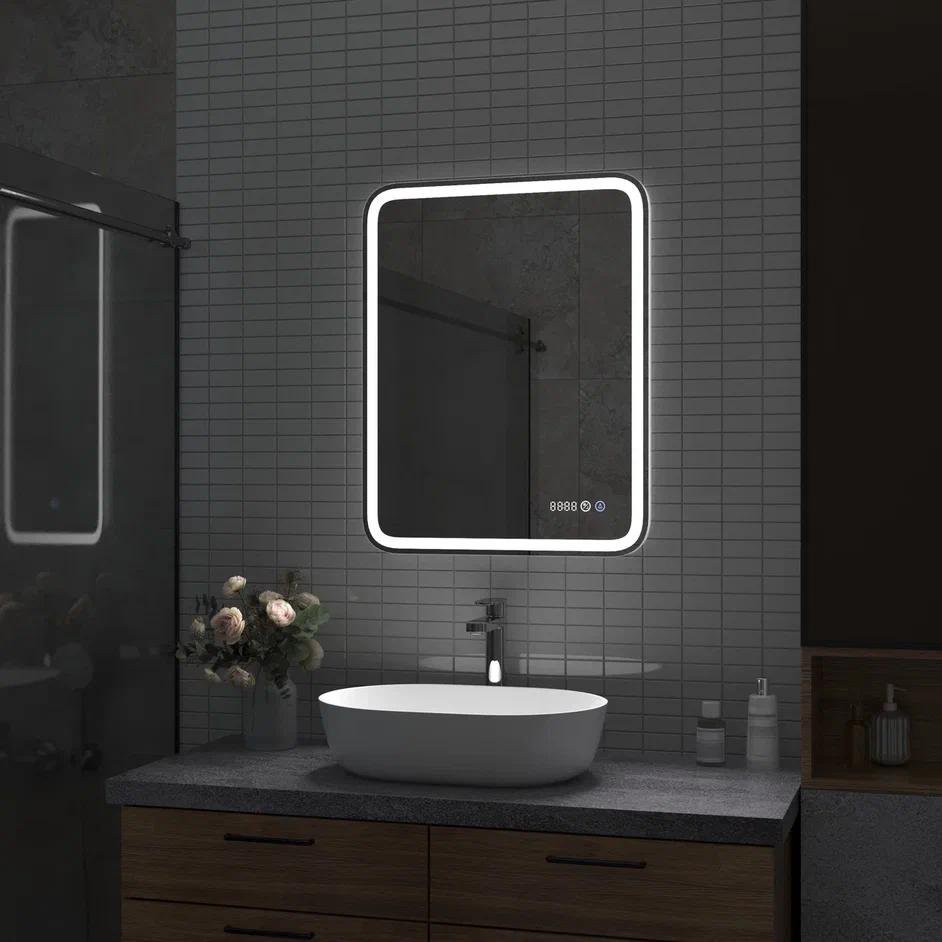 Зеркало Континент Russo LED 60x70 с подогревом и часами Зеркало Континент Russo LED 60x70 с подогревом и часами