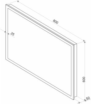 Зеркало Континент Mercury LED 80x60 с подсветкой и сенсорным управлением Зеркало Континент Mercury LED 80x60 с подсветкой и сенсорным управлением