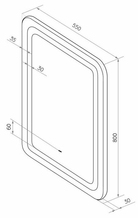 Зеркало Континент Lucia LED 55x80 с подсветкой и бесконтактным сенсором Зеркало Континент Lucia LED 55x80 с подсветкой и бесконтактным сенсором