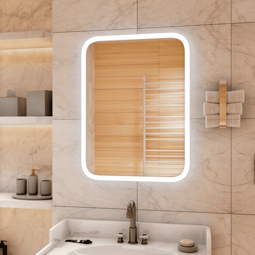 Зеркало Континент Glamour LED 60x80 с подсветкой и сенсорным управлением Зеркало Континент Glamour LED 60x80 с подсветкой и сенсорным управлением