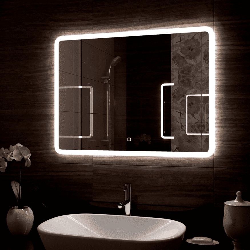 Зеркало Континент Demure LED 90x70 с подсветкой и сенсорным управлением Зеркало Континент Demure LED 90x70 с подсветкой и сенсорным управлением