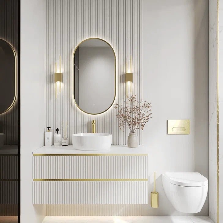 Зеркало Континент Miaro Gold LED 45x80 золото Зеркало Континент Miaro Gold LED 45x80 золото