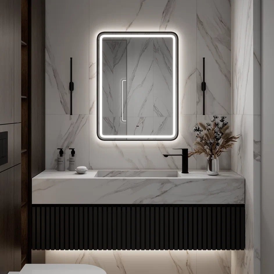 Зеркало Континент Aliro Black LED 60x80 черное Зеркало Континент Aliro Black LED 60x80 черное