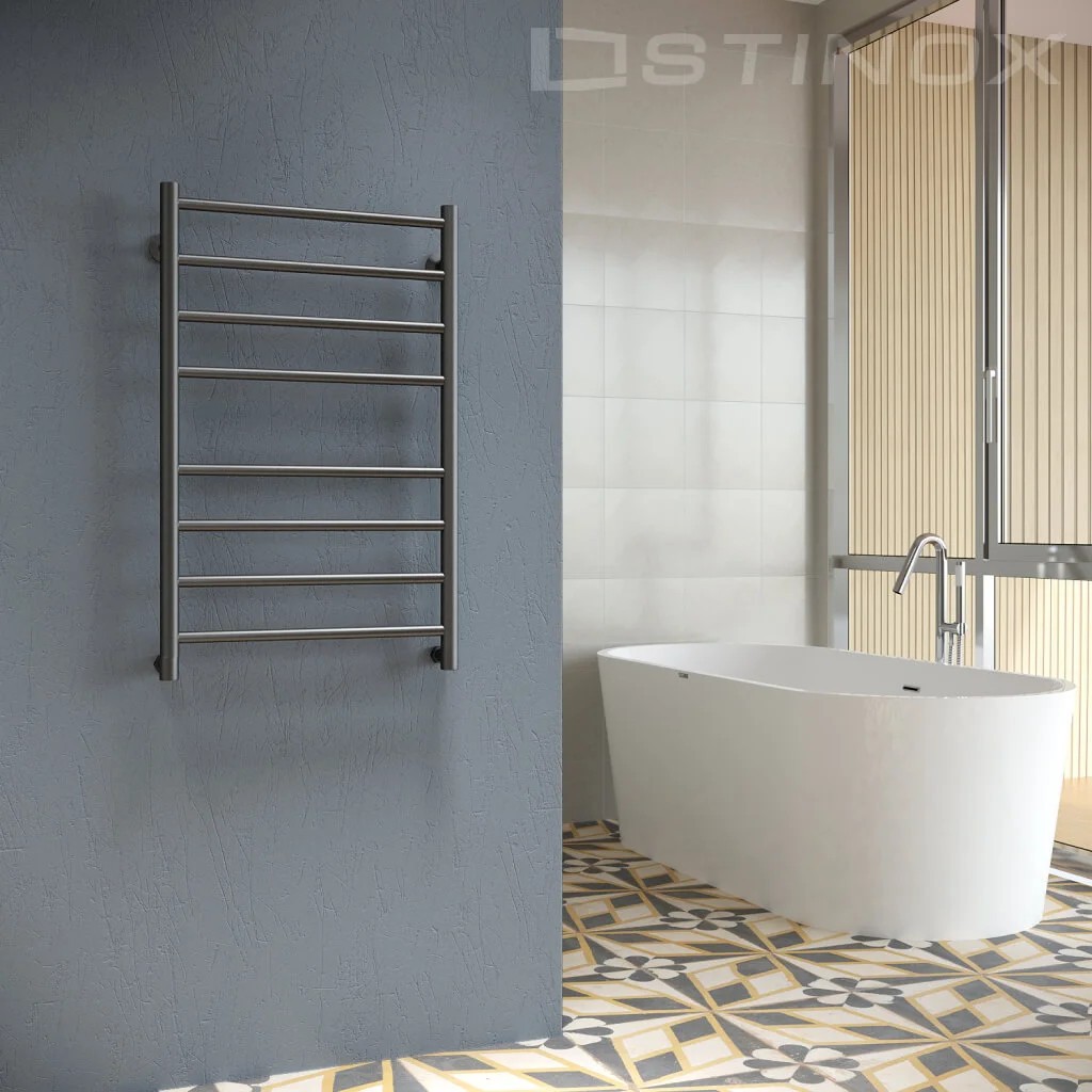 Полотенцесушитель водяной Stinox Toscana 50x80 / tos80 Ral 9005 (черный матовый) Полотенцесушитель водяной Stinox Toscana 50x80 / tos80 Ral 9005 (черный матовый)