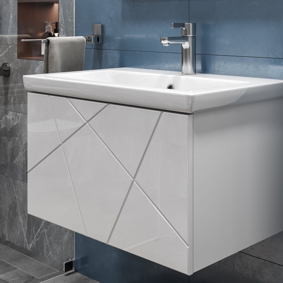 Тумба Vigo Geometry 700-0-1 под умывальник Como, белый Тумба Vigo Geometry 700-0-1 под умывальник Como, белый