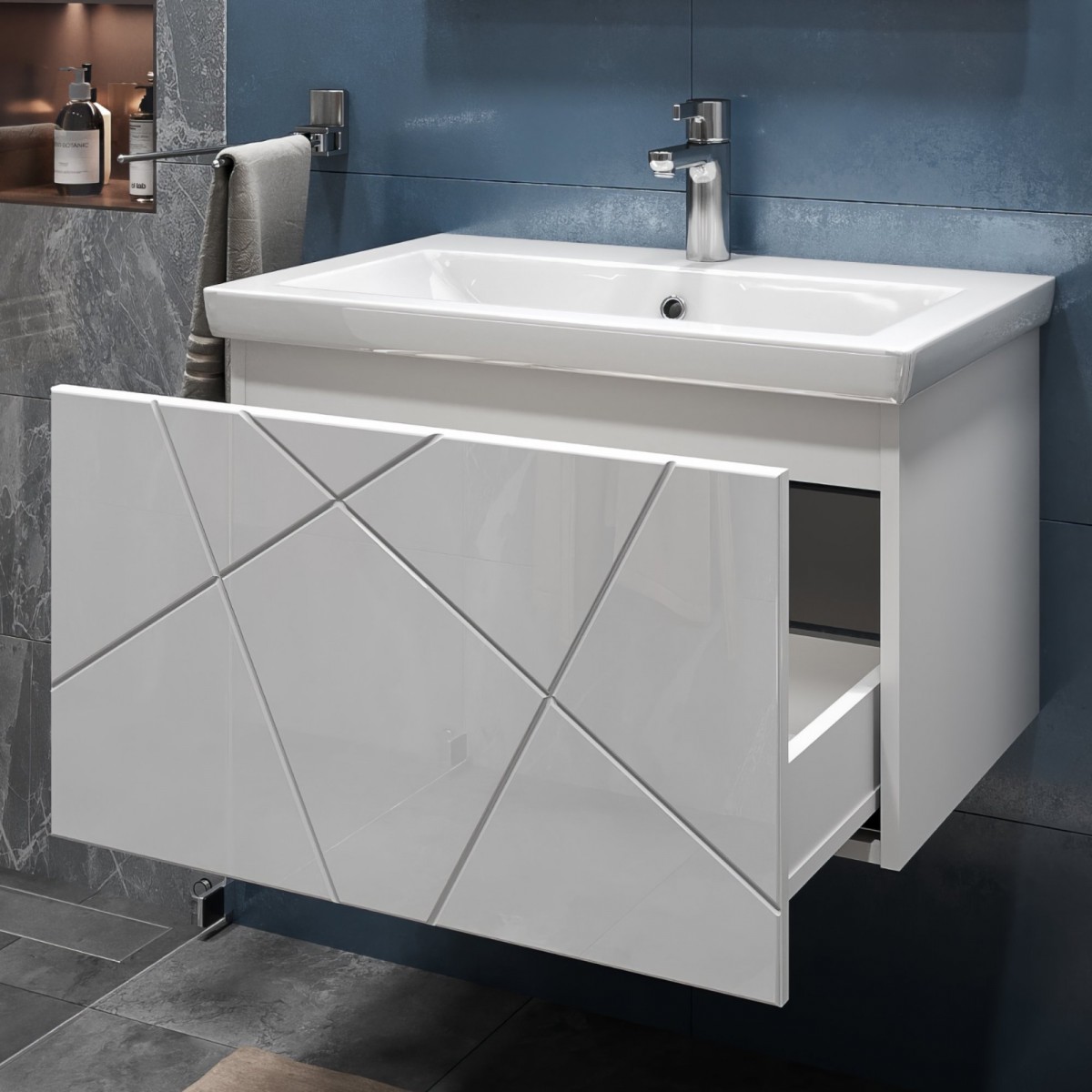 Тумба Vigo Geometry 700-0-1 под умывальник Como, белый Тумба Vigo Geometry 700-0-1 под умывальник Como, белый