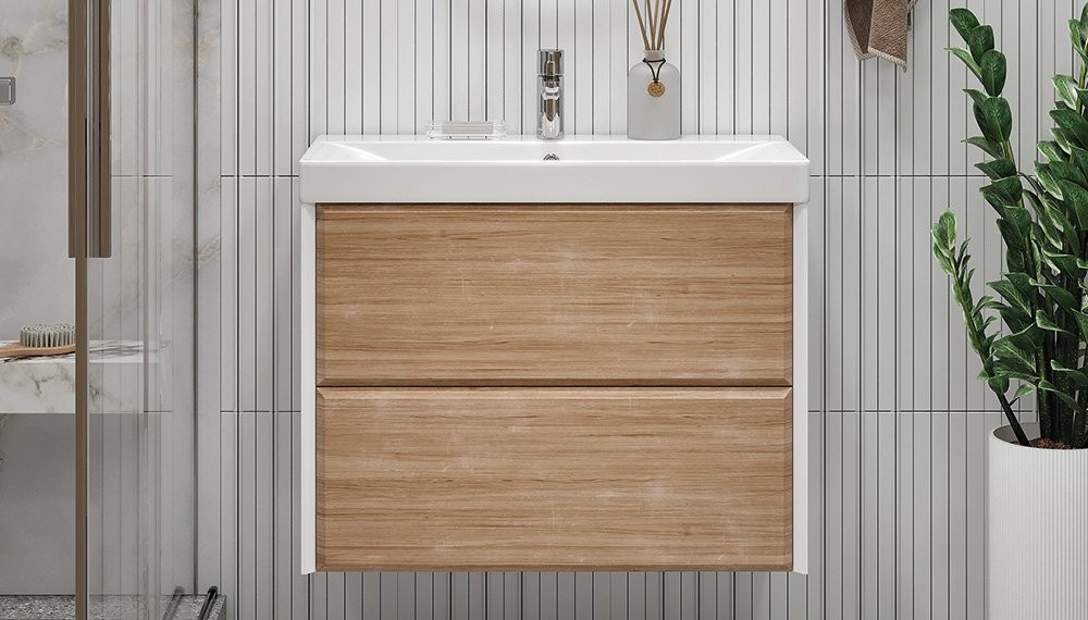 Тумба Velvex Gesso 800-0-2 под умывальник 9696 белый матовый/дуб сонома Тумба Velvex Gesso 800-0-2 под умывальник 9696 белый матовый/дуб сонома