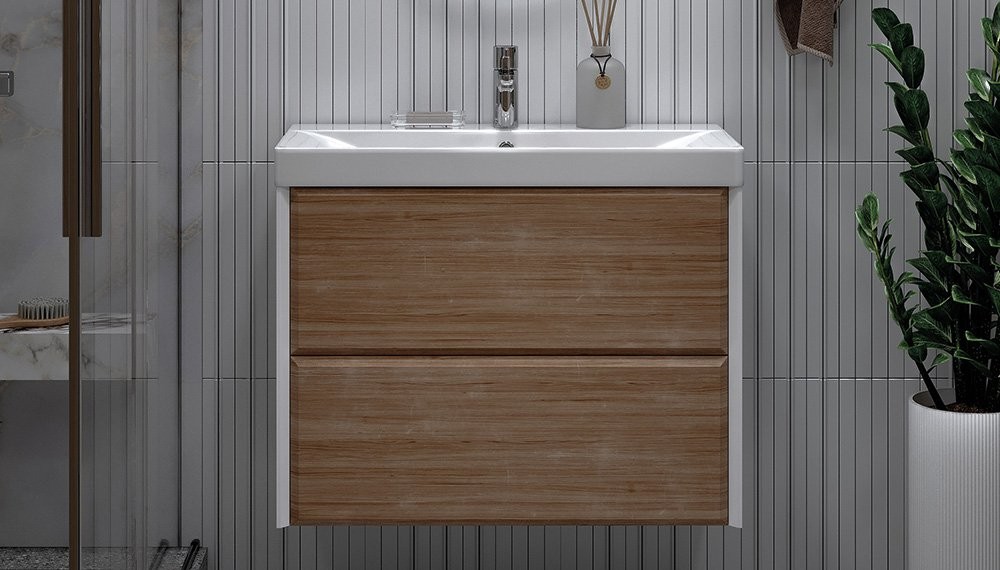 Тумба Velvex Gesso 800-0-2 под умывальник 9696 белый матовый/дуб сонома Тумба Velvex Gesso 800-0-2 под умывальник 9696 белый матовый/дуб сонома
