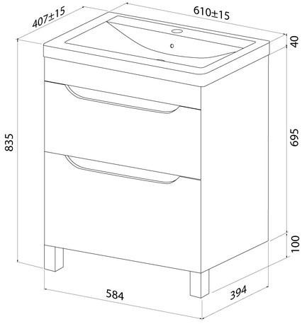 Тумба с умывальником Iddis Ray RAY60WFi95 60 белая Тумба с умывальником Iddis Ray RAY60WFi95 60 белая