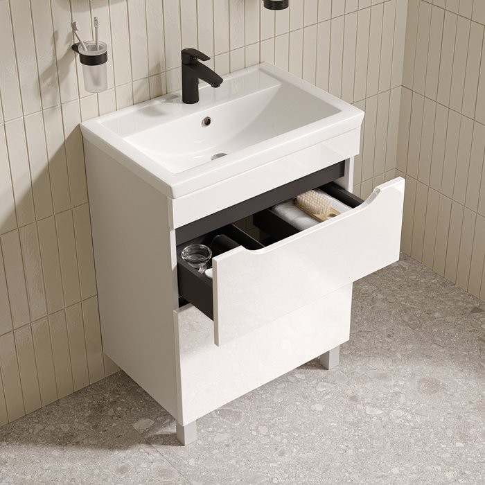 Тумба с умывальником Iddis Ray RAY60WFi95 60 белая Тумба с умывальником Iddis Ray RAY60WFi95 60 белая