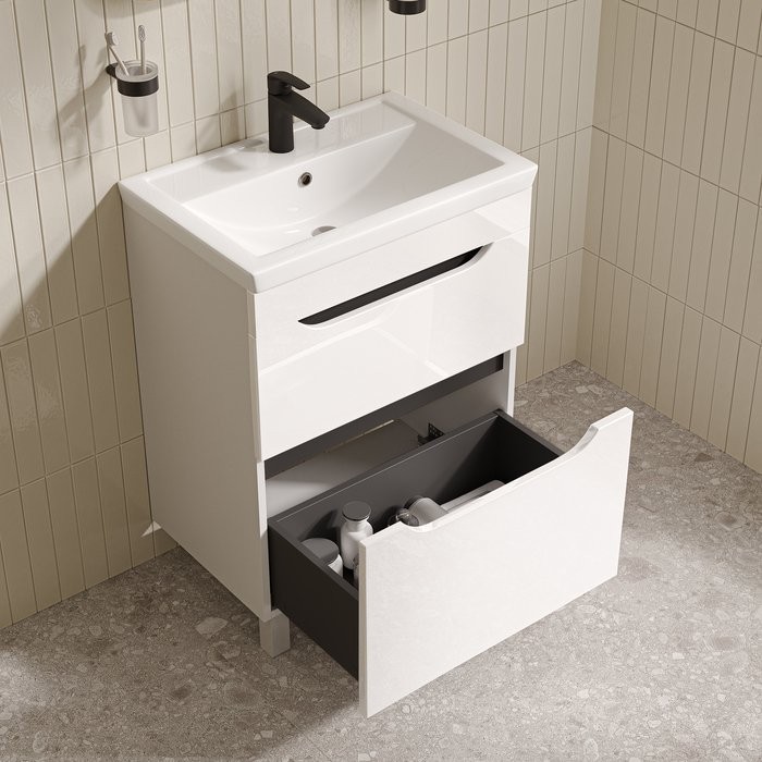 Тумба с умывальником Iddis Ray RAY60WFi95 60 белая Тумба с умывальником Iddis Ray RAY60WFi95 60 белая