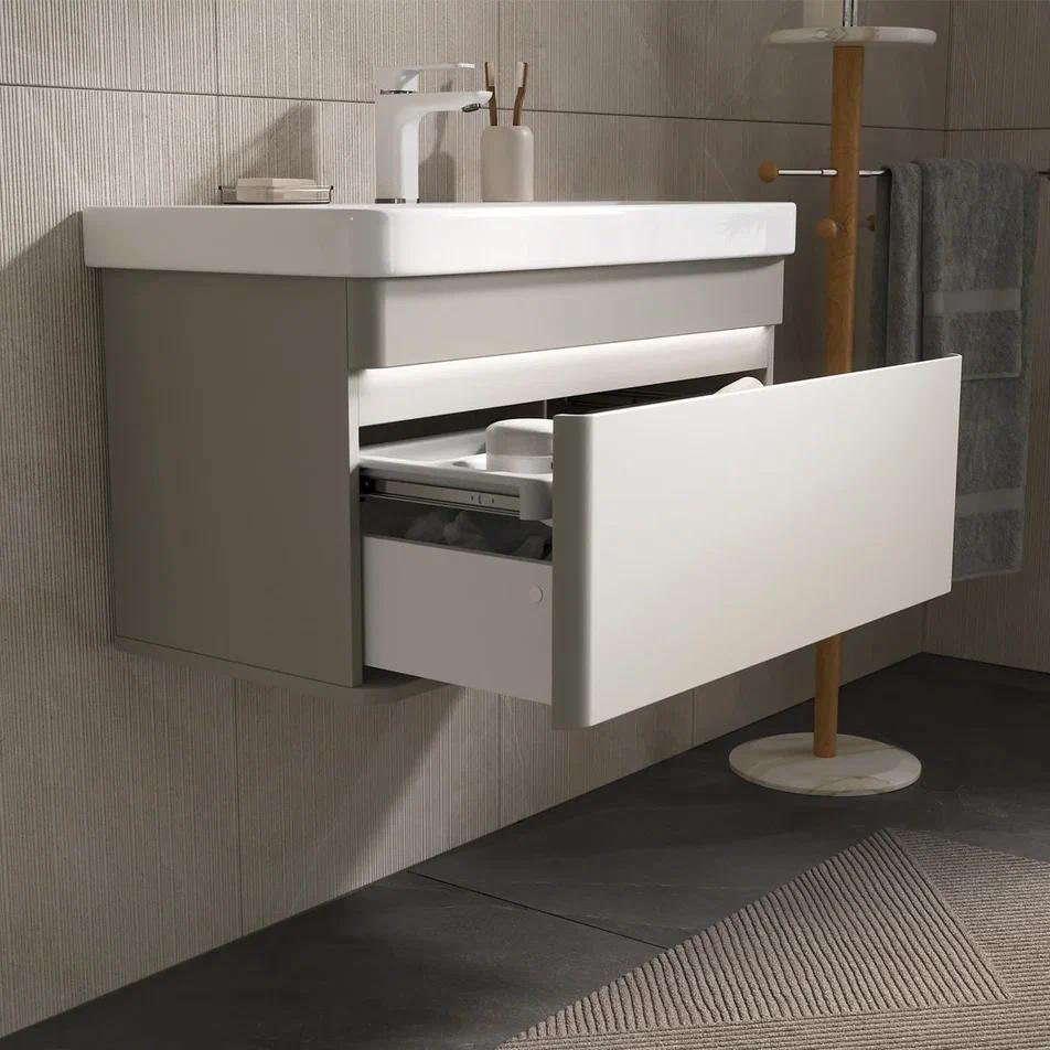 Тумба подвесная EQUIL Elegante 80.1Y, амарок / белый Тумба подвесная EQUIL Elegante 80.1Y, амарок / белый