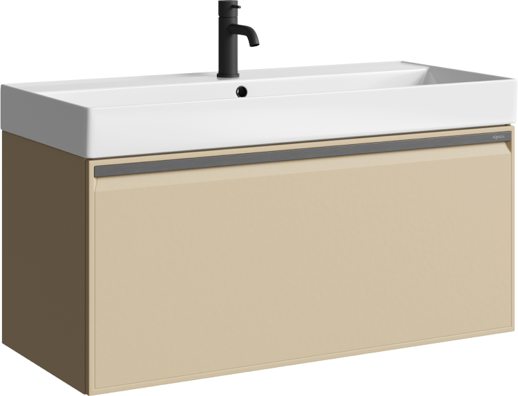 Тумба Aqwella Pure 100x45 с умывальником Вилис 100, бежевый Тумба Aqwella Pure 100x45 с умывальником Вилис 100, бежевый