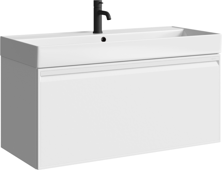 Тумба Aqwella Pure 100x45 с умывальником Вилис 100, белый Тумба Aqwella Pure 100x45 с умывальником Вилис 100, белый