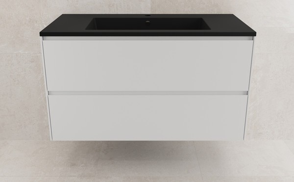 Тумба с умывальником Symbolite Лима 100 Line Plus 2 ящика + Line 100x48 (подвесная, белый матовый/антрацит) Тумба с умывальником Symbolite Лима 100 Line Plus 2 ящика + Line 100x48 (подвесная, белый матовый/антрацит)