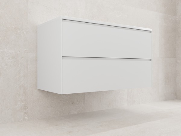 Тумба с умывальником Symbolite Лима 100 Line Plus 2 ящика + Line 100x48 (подвесная, белый матовый/жасмин) Тумба с умывальником Symbolite Лима 100 Line Plus 2 ящика + Line 100x48 (подвесная, белый матовый/жасмин)