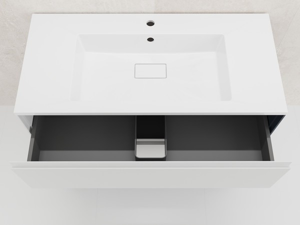 Тумба с умывальником Symbolite Лима 100 Line Plus 2 ящика + Line 100x48 (подвесная, белый матовый/жасмин) Тумба с умывальником Symbolite Лима 100 Line Plus 2 ящика + Line 100x48 (подвесная, белый матовый/жасмин)