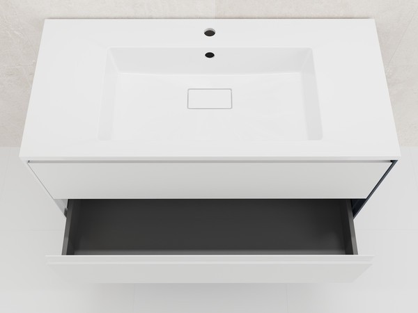 Тумба с умывальником Symbolite Лима 100 Line Plus 2 ящика + Line 100x48 (подвесная, белый матовый/жасмин) Тумба с умывальником Symbolite Лима 100 Line Plus 2 ящика + Line 100x48 (подвесная, белый матовый/жасмин)