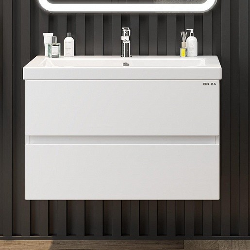 Тумба с умывальником Onika Эвада 80 108058 + Cersanit Como 80 S-UM-COM80/1-w Тумба с умывальником Onika Эвада 80 108058 + Cersanit Como 80 S-UM-COM80/1-w