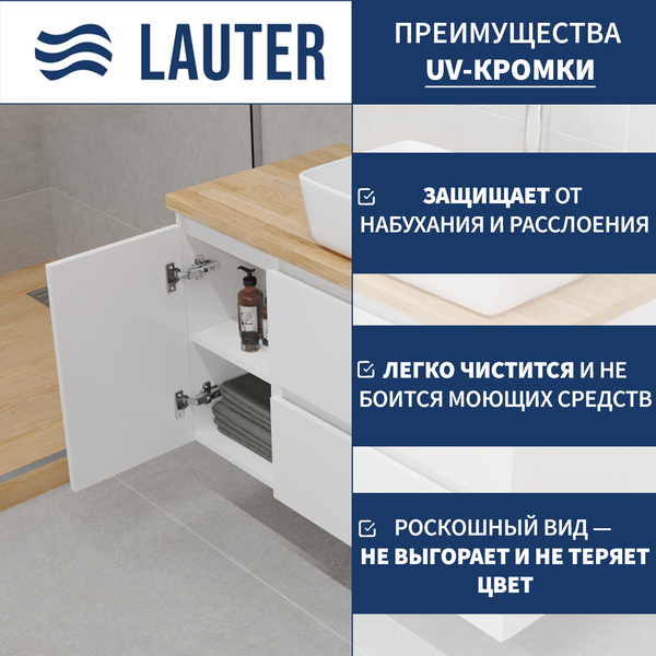 Тумба с умывальником Lauter Mia 40 + 21499-31 (белый глянец, со столешницей текстура камня, белый Mia 70 и шкафом Навесной Mia 30) Тумба с умывальником Lauter Mia 40 + 21499-31 (белый глянец, со столешницей текстура камня, белый Mia 70 и шкафом Навесной Mia 30)