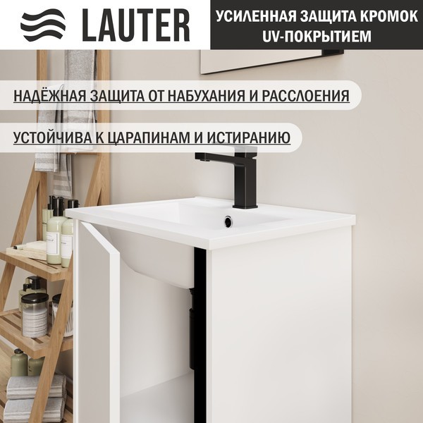 Тумба с умывальником Lauter Nika 49 (белый/черный) Тумба с умывальником Lauter Nika 49 (белый/черный)
