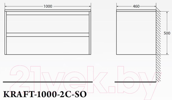 Тумба под умывальник BelBagno Kraft-1000-2C-SO-RT Тумба под умывальник BelBagno Kraft-1000-2C-SO-RT