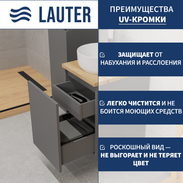 Тумба под умывальник Lauter Mia 40 (графит, без столешницы) Тумба под умывальник Lauter Mia 40 (графит, без столешницы)