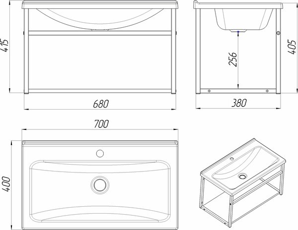 Тумба с умывальником LESAN LS/CLS-70W Тумба с умывальником LESAN LS/CLS-70W