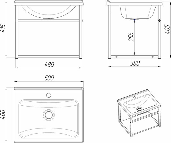 Тумба с умывальником LESAN LS/CLS-50W Тумба с умывальником LESAN LS/CLS-50W
