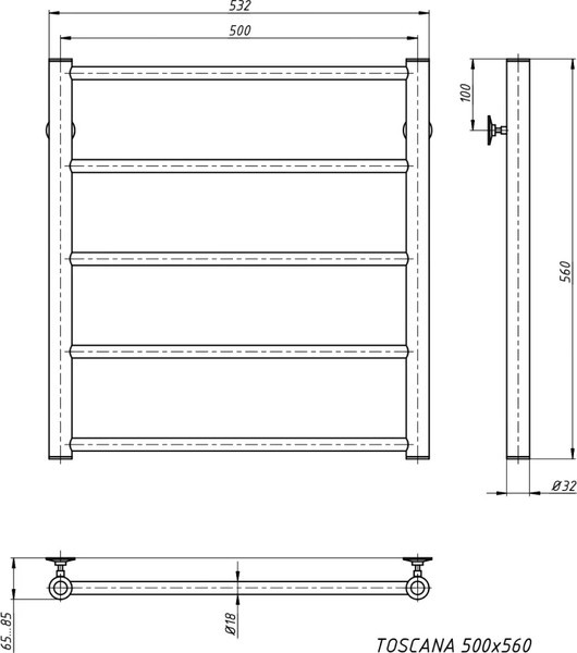 Полотенцесушитель водяной Stinox Toscana 50x60 бп / tos60br9005-1 (черный) Полотенцесушитель водяной Stinox Toscana 50x60 бп / tos60br9005-1 (черный)