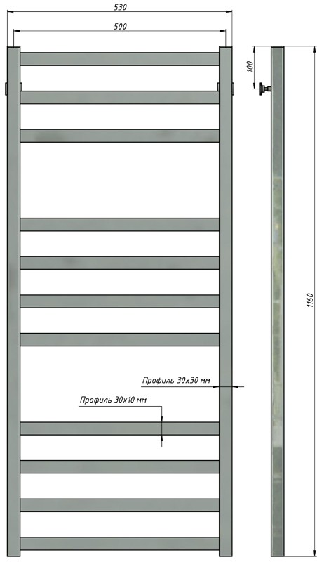 Полотенцесушитель водяной Stinox Prestige Luxe 50x120 / pr120l Полотенцесушитель водяной Stinox Prestige Luxe 50x120 / pr120l