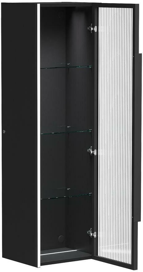 Шкаф-пенал Equil Stoune 36 универсальный, LED-подсветка, дуб черный Шкаф-пенал Equil Stoune 36 универсальный, LED-подсветка, дуб черный
