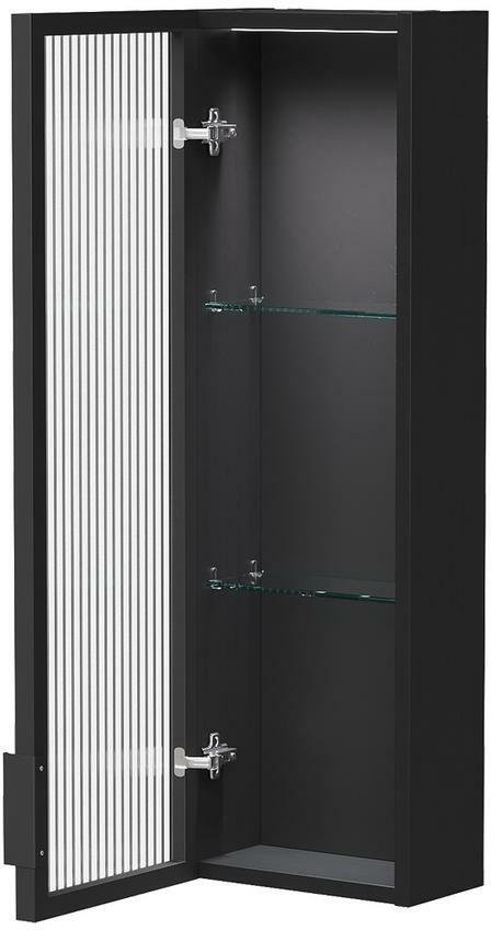 Шкаф-пенал Equil Stoune 25.1D, с LED-подсветкой, дуб черный Шкаф-пенал Equil Stoune 25.1D, с LED-подсветкой, дуб черный