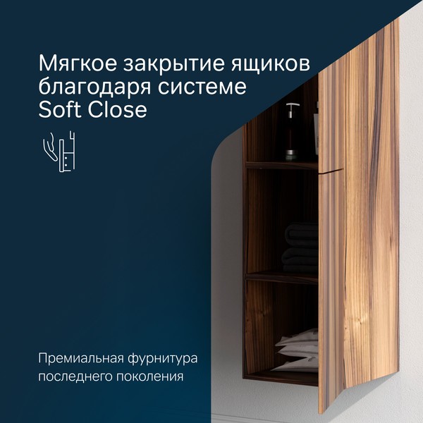 Шкаф-пенал для ванной AM.PM Gem M90CHR0306HF (правый, ореховый) Шкаф-пенал для ванной AM.PM Gem M90CHR0306HF (правый, ореховый)