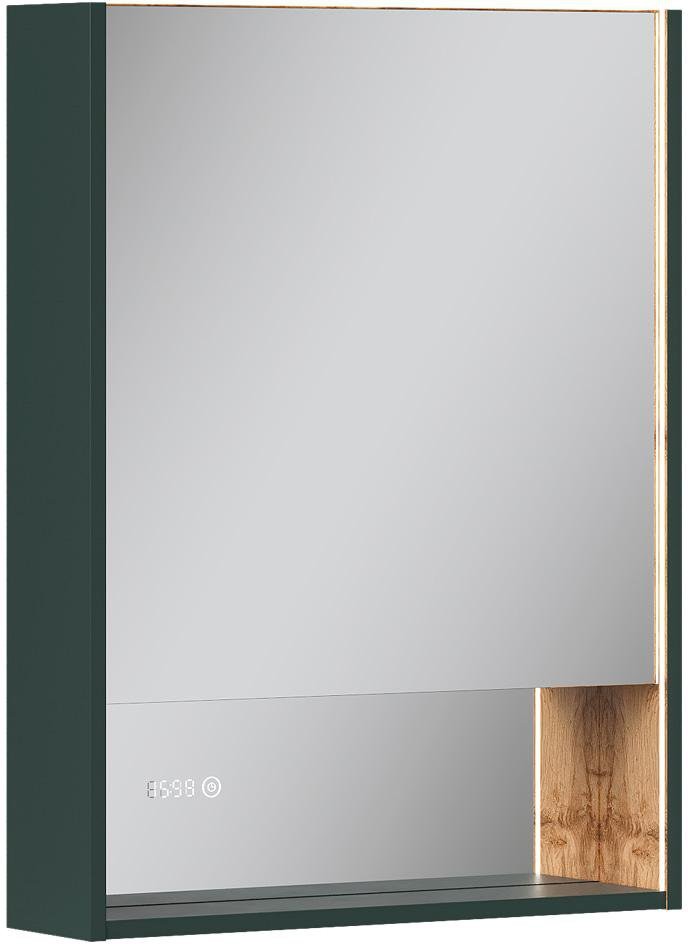 Шкаф с зеркалом EQUIL Gleam 60.1D зеленый камень/дуб вотан Шкаф с зеркалом EQUIL Gleam 60.1D зеленый камень/дуб вотан