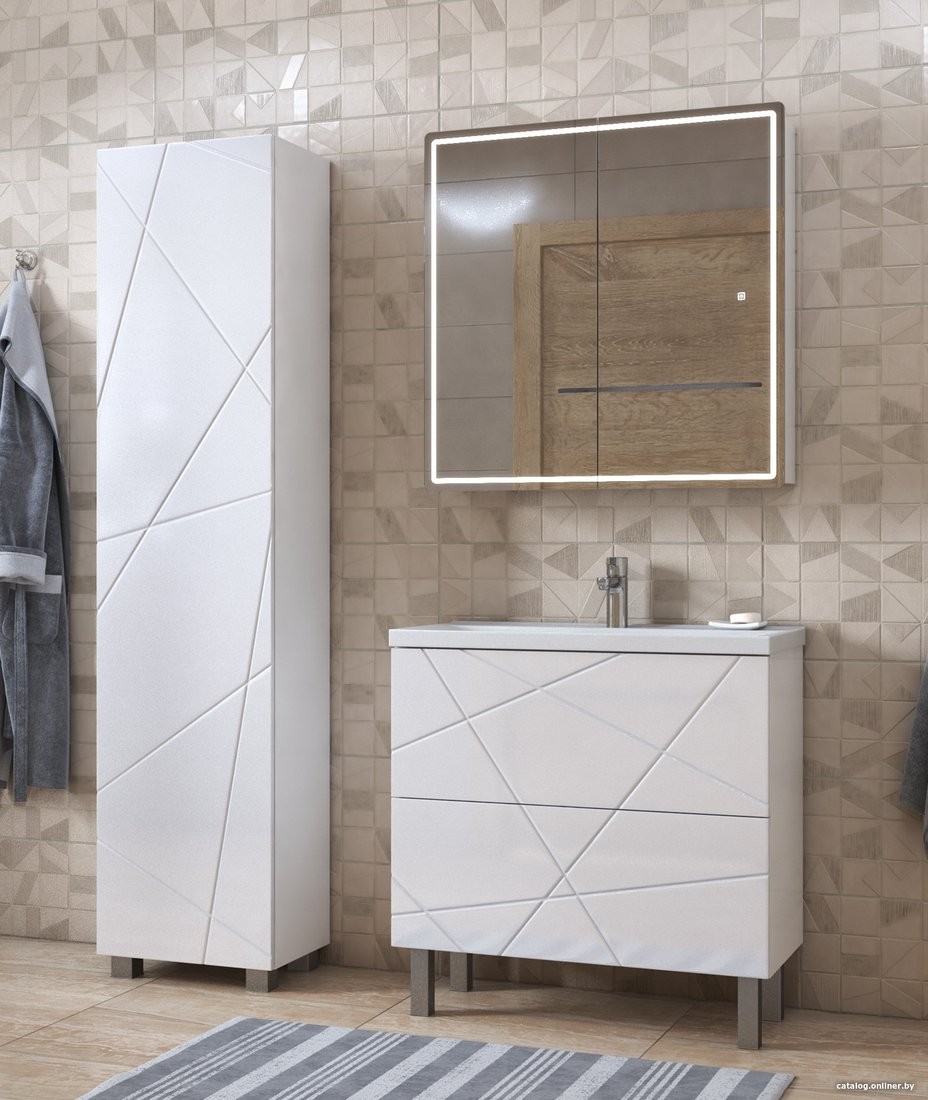 Тумба напольная VIGO Geometry 800-0-2 под умывальник Como, белый Тумба напольная VIGO Geometry 800-0-2 под умывальник Como, белый
