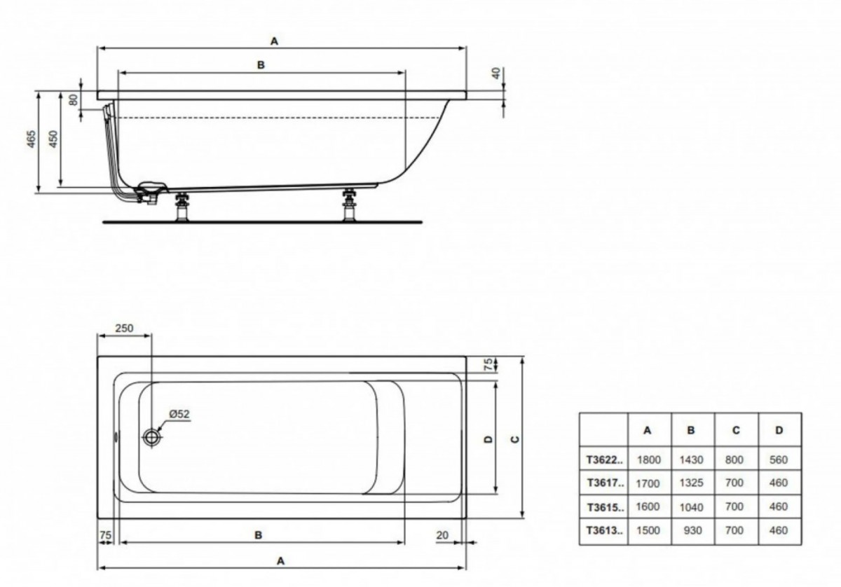 Ванна акриловая Ideal Standard Connect Air T362201 180x80 белая Ванна акриловая Ideal Standard Connect Air T362201 180x80 белая